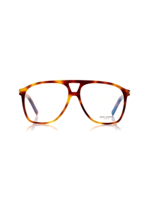 Saint Laurent - Aviator-Frame Acetate Glasses - Brown - OS - Moda Operandi