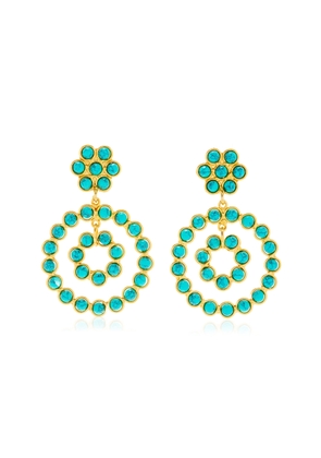 Sylvia Toledano - Happy Flower 22K Gold-Plated Turquoise Earrings - Blue - OS - Moda Operandi - Gifts For Her