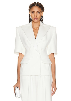 Alexandre Vauthier Couture Edit Smocking Jacket in Off White - White. Size 38 (also in ).
