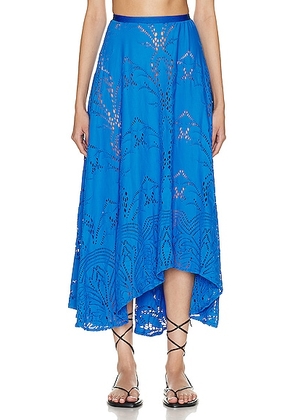 PatBO Stretch Lace Beach Skirt in Cobalt - Blue. Size M (also in ).