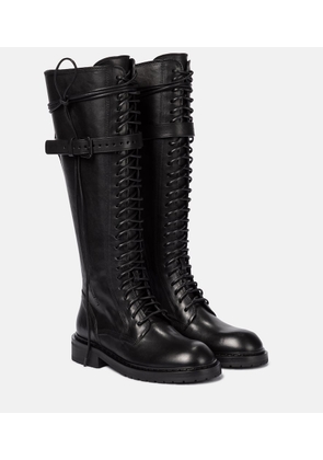Ann Demeulemeester Lace-up leather knee-high boots