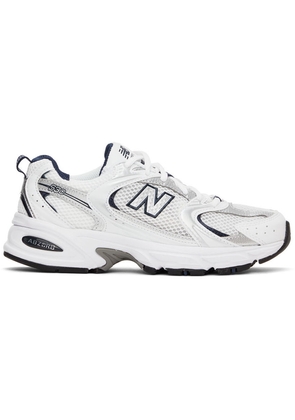 New Balance White & Navy 530 Sneakers