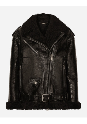 Dolce & Gabbana Shearling Jacket - Woman Coats And Jackets Black Wool 36