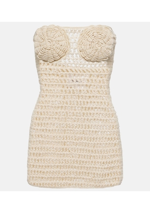 Anna Kosturova Camellia cotton crochet bustier dress