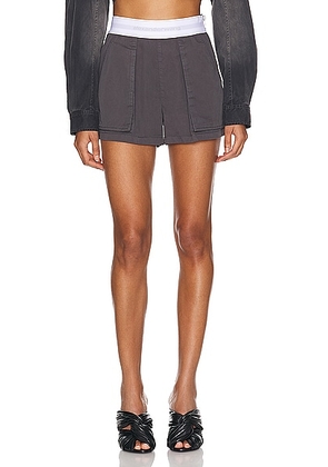 Alexander Wang High Waisted Cargo Rave Short in Off Black - Black. Size 0 (also in 2, 4, 6, 8).
