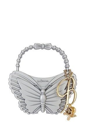 Blumarine Butterfly Top Handle Bag in Silver - Metallic Silver. Size all.