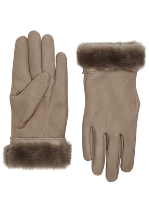 Dents Louisa Shearling-lined Suede Gloves - Camel