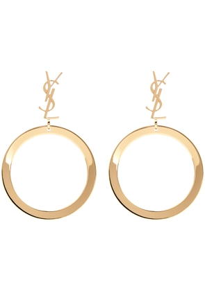 Saint Laurent Cassandre Logo Drop Earrings - Gold