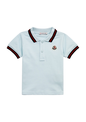 Moncler Kids Logo Piqué Stretch-cotton Polo Shirt (6 months-3 Years) - Blue Light - 2A (2 Years)