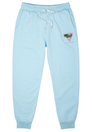 Casablanca Tennis Club Icon Printed Cotton Sweatpants - Blue - XL
