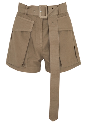 Dries Van Noten Peza Belted Cotton Shorts - Beige - 38 (UK10 / S)