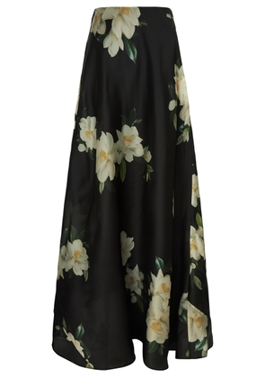 Zimmermann Harmony Floral-print Silk-organza Maxi Skirt - Black - 1 (UK 10 / S)