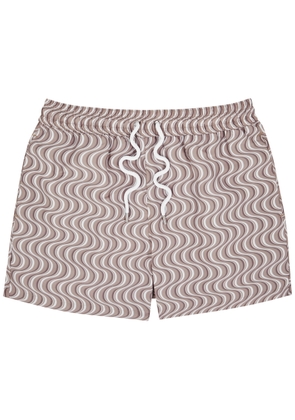 Frescobol carioca Copa Comada Printed Shell Swim Shorts - Beige