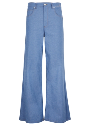 Marni Logo-embroidered Wide-leg Jeans - Blue - 42 (UK10 / S)