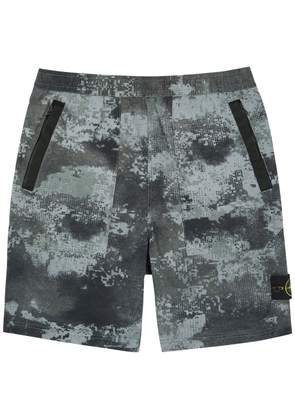 Stone Island Camouflage-print Logo Nylon Shorts - Grey - M (W32 / M)
