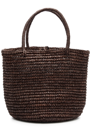 Sensi Studio Medium Raffia Basket bag - Chocolate