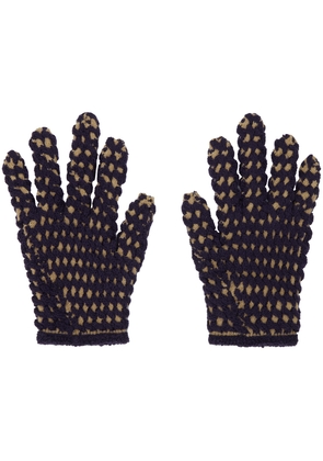 Isa Boulder Navy & Beige Tightweave Gloves