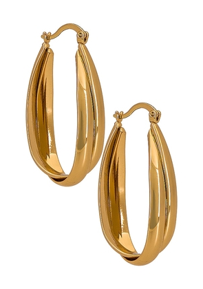 Ettika Oval Hoop Earring in Metallic Gold.