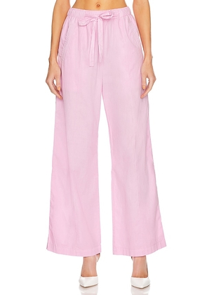 MONROW Poplin Pocket Pants in Pink. Size S.