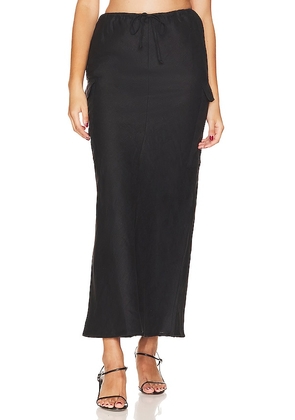 FAITHFULL THE BRAND Katala Skirt in Black. Size XXL.