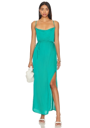 Bella Dahl Cowl Neck Maxi Dress in Teal. Size S, XS.