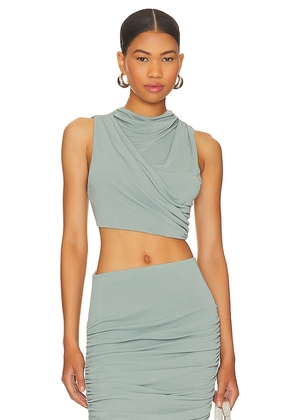 h:ours Inez Crop Top in Sage. Size S.