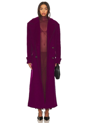 Camila Coelho Agatha Double Breasted Coat in Purple. Size XS.
