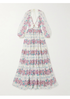 Etro - Floral-print Cotton-gauze Maxi Dress - White - IT36,IT38,IT40,IT42,IT44