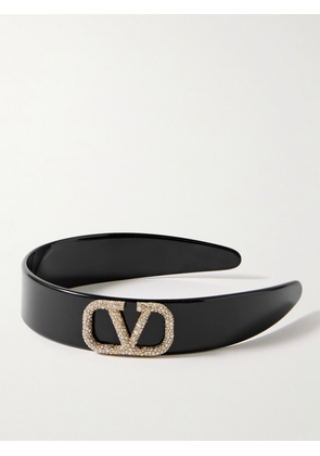 Valentino Garavani - Embellished Resin Headband - Black - One size