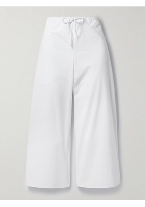 The Row - Jubin Cropped Cotton-poplin Wide-leg Pants - Off-white - x small,small,medium,large,x large