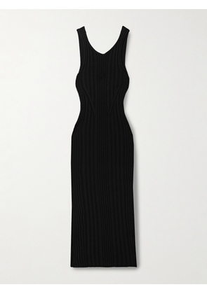 KHAITE - Ottilie Ribbed Cotton-blend Midi Dress - Black - x small,small,medium,large,x large