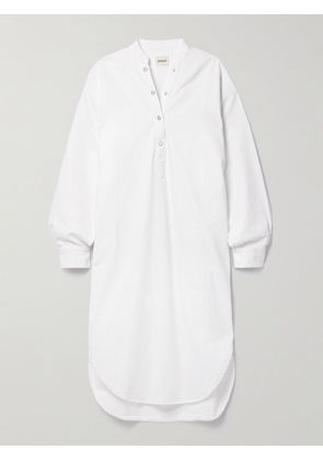 KHAITE - Seffi Oversized Denim Midi Shirt Dress - White - x small,small,medium,large,x large
