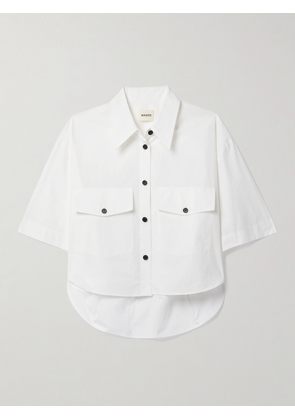 KHAITE - Mahsha Cropped Cotton-poplin Shirt - White - x small,small,medium,large