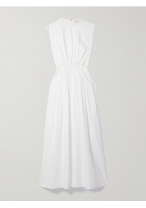 KHAITE - Wes Pintucked Cotton-poplin Maxi Dress - White - US0,US2,US4,US6,US8,US10,US12