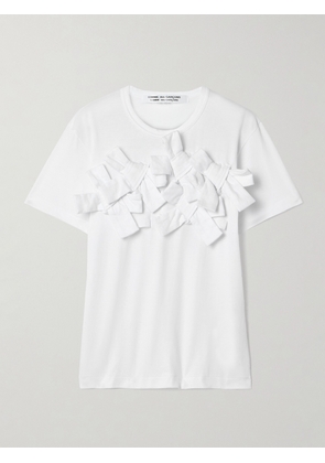 Comme des Garçons Comme des Garçons - Bow-detailed Cotton-jersey T-shirt - White - x small,small,medium,large