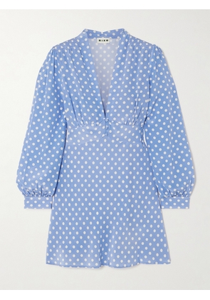 RIXO - Hebe Polka-dot Silk Mini Dress - Blue - UK 6,UK 8,UK 10,UK 12,UK 14,UK 16,UK 18,UK 20