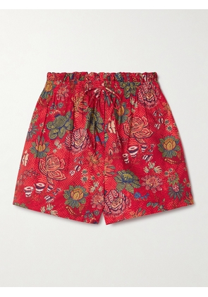 Ulla Johnson - Devin Ruffled Shirred Floral-print Cotton-poplin Shorts - US0,US2,US4,US6,US8,US10,US12