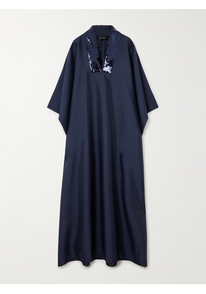 Dima Ayad - Sequin-embellished Faille Kaftan - Blue - XS/S,M/L,XL/2XL,3XL/4XL