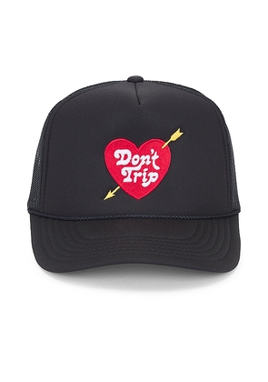 Free & Easy Heart & Arrow Trucker Hat in Black.