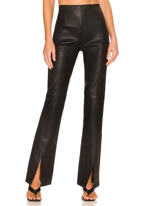 L'Academie The Hanriette Leather Pant in Black. Size XL, XS.