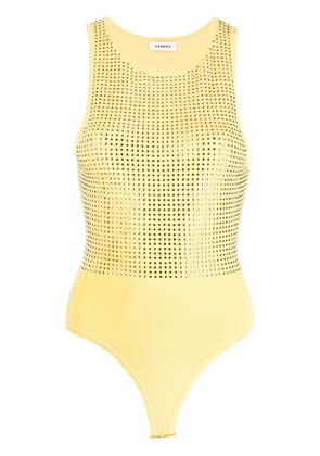 SANDRO rhinestone-embellished sleeveless body - Yellow