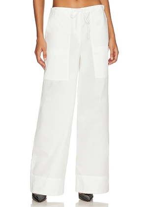 L'Academie x Maggie MacDonald Norga Drawstring Pants in White. Size S.