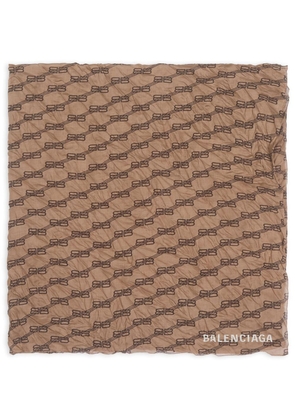 Balenciaga BB monogram scarf - Brown