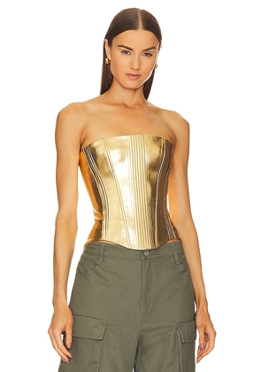 Rozie Corsets Strapless Corset Top in Metallic Gold. Size 40/L.