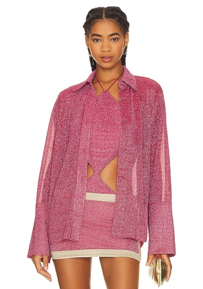 Oseree Lumiere Shirt in Pink. Size S-M.