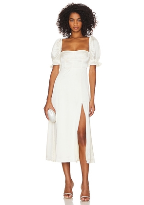 WeWoreWhat Puff Sleeve Midi Dress in White. Size 2.