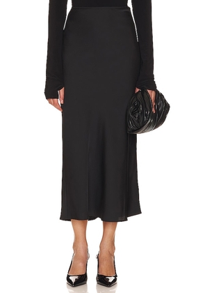 Rue Sophie Ava Satin Skirt in Black. Size XS.