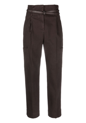 Peserico paperbag belted-waist tapered trousers - Brown