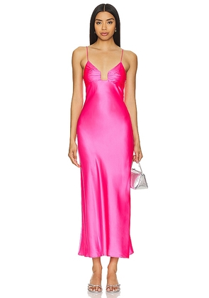 Susana Monaco Silk Midi Dress in Pink. Size M, S, XL, XS.