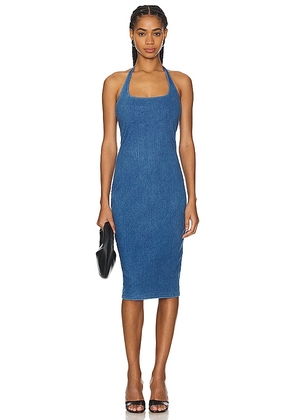 Susana Monaco Denim Midi Dress in Blue. Size M, S, XS.